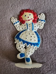 Adorable Raggedy Ann Earring Tree Vintage Cast Iron Jewelry Holder Revere USA - Picture 1 of 7