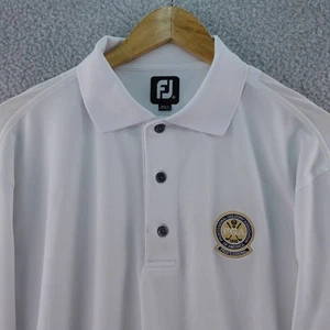 FJ FootJoy PGA Series White Long Sleeve Golf Polo Shirt Mens Size M Performance - Picture 1 of 11