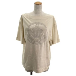 MONCLER T-Shirt mit gesticktem Logo creme Baumwolle Damen Größe S - Bild 1 von 8