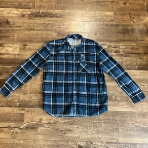 Vans XL Flanellhemd mit Knopfleiste blau/weiß/schwarz - Bild 1 von 6