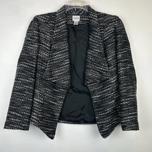 Chicos Blazer Damen S vorne offen Struktur schwarz 0 Tweed Sakko asymmetrisch - Bild 1 von 9