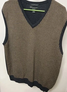 Lyle & Scott Scotland  Mens Plaid V-Neck Sweater Vest Large Cotton - Picture 1 of 3