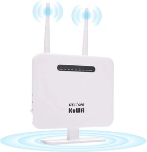 KuWFi 4G LTE Router with SIM Card Slot Unlocked Wireless 4G Router WiFi Hotspot - Picture 1 of 8