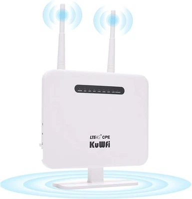 KuWFi 4G LTE Router with SIM Card Slot Unlocked Wireless 4G Router WiFi Hotspot - Image 1 of 4