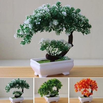 Simulation Fake Potted Bonsai Tree Artificial Plant Desk Ornament Home Decor New - Image 1 of 4