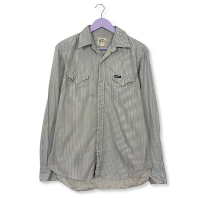 Camicia Ralph Lauren a righe bianca ed azzurra in cotone - Taglia M uomo - Immagine 1 di 4