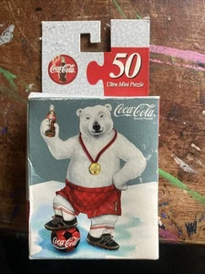 Coca Cola Ultra Mini Puzzle 1998 Polar Bear Olympics 50 pieces - Picture 1 of 3