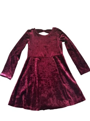 THE CHILDRENS PLACE 弹力天鹅绒连衣裙女孩 5 T。 — 第 1/4 张图片