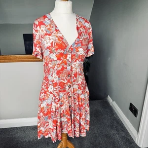 French Connection Women’s Red Floral Summer Dress with Pockets - Picture 1 of 5