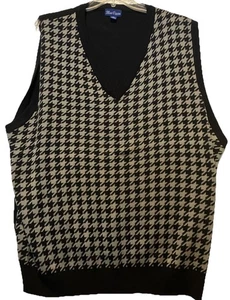 Chaleco Suéter Pata de Gallo Azul Océano Para Hombres 4X Grande y Alto (SV-777BM) Negro y Gris - Imagen 1 de 8