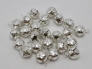 40 Silver Ball Jingle Bells Decoration Wedding Party Craft 12mm - Picture 1 of 5