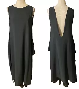 Anthropologie Szymkowicz French Maxi Dress Faux Silk Deep V Back Small 0 2 4 NWT - Picture 1 of 10