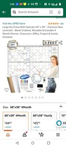 Large Dry Erase Wall Calendar 60" x 38" - Premium New Laminate - Picture 1 of 6