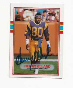 HENRY   ELLARD    RAMS      AUTOGRAPHED    CARD