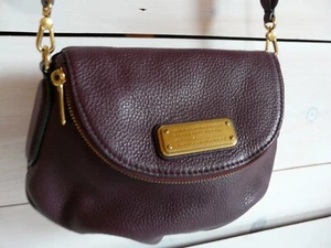 NWOT Marc by Marc Jacobs Maroon Red Pebbled Leather Top Flap Crossbody Bag Purse - Picture 1 of 14