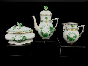 Herend Indianerkorb grün Kaffee Servierset - Bild 1 von 6
