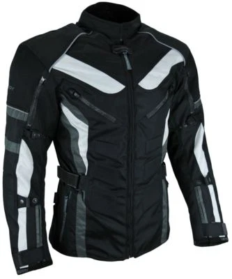 Heyberry Touren Motorrad Jacke Motorradjacke Textil schwarz grau Gr. 6XL