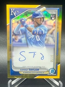 2024 BOWMAN SAMAD TAYLOR GOLD REFRACTOR CHROME ROOKIE AUTO 37/50 ROAYLS CRA-ST - Picture 1 of 2