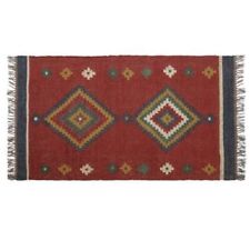 Woolen Jute Rect Rug Handmade Vintage Kilim Carpet Living Room Hallway Area Rugs
