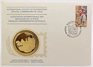 1976 Int'l Society of Postmasters Denmark's Stamp Exhibition-HAFNIA Silver Medal - Picture 1 of 7