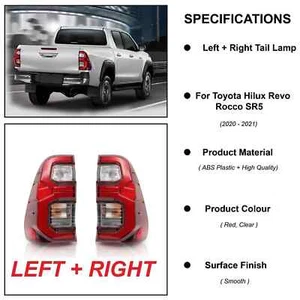 Rear Right & Left LED Tail Light Lamp Pair For Toyota Hilux Revo Rocco 2020-2024 - Picture 1 of 11
