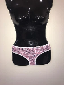 Secret Treasures Mauve Blue Floral  Sissy Bikini Panty Underwear Size Large 7 - Picture 1 of 3