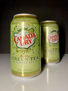 🔥New Limited Rare Canada Dry Green Tea Sparkling Mint Ginger Ale Soda (2 Cans) - Picture 1 of 2