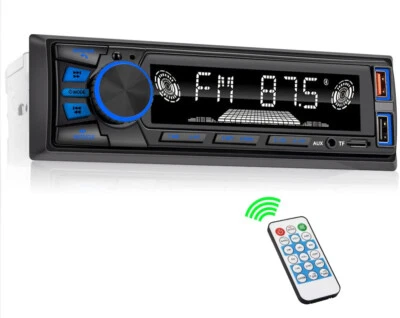 NEW Bluetooth Handsfree/ FM/ DUAL USB/ TF/ AUX MP3 1-DIN Car Stereo Player - Image 1 of 4