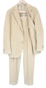 SUITSUPPLY Havana Men Suit UK40R Corduroy Cotton Stretch Brown Slim 2 Piece - Picture 1 of 20