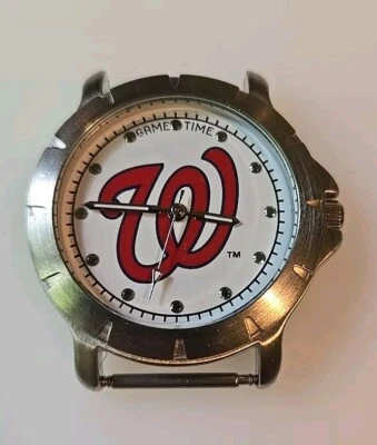 Game Time MLB Washington Nationals Baseball Player Series Watch Face Red White - Image 1 of 4
