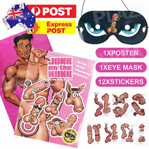 Stick The Junk On The Hunk Hens Night Party Game Dick Willy Pecker Bachelorette - Picture 1 of 11