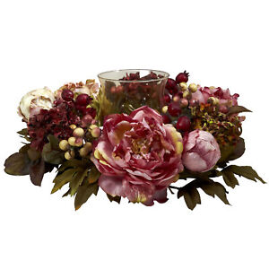 Peony Hydrangea Candelabrum Candleholder Floral Home Decoration