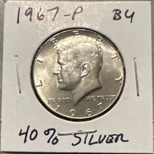 1967 Kennedy Half Dollar Stempelglanz - 40% Silber Nachlass Liquid #322 - Bild 1 von 3