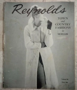 Reynolds 1959 Town & Country Fashions in Mohair Vol 22 Vintage Maglia Modelli Uncinetto - Foto 1 di 9
