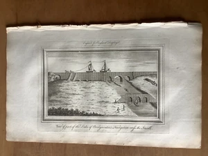 Placa de cobre original de navegación Duque de Bridgewater 1769 grabado 250+ años - Imagen 1 de 3