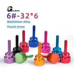 UNC 6#-32*6mm Knurled Thumb Screws DIY Anodized Aluminum Computer PC Case Bolts - Picture 1 of 23