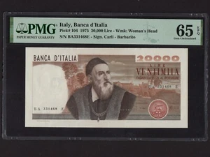 Italia:P-104, 20000 Lire, 1975 * Tiziano * Gemma PMG UNC 65 EPQ * - Foto 1 di 2