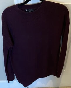 Athleta Pullover Oberteil Damen XS einfarbig Pflaume Langarm Pulli Wollmischung gebraucht, in einwandfreiem Zustand - Bild 1 von 7