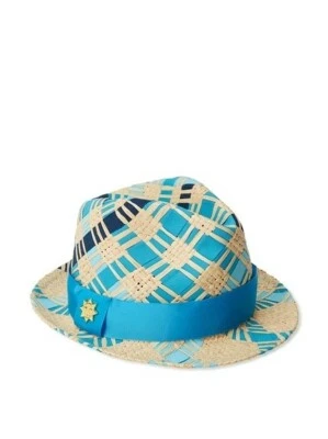 Sombrero Fedora Jonathan Adler para mujer cinta de mano azul paja 140788 Foto 1 de 2