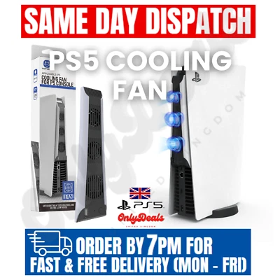 Cooling Fan For PlayStation 5- PS5 Console External Cooler, Game Accessories, UK - Image 1 of 4
