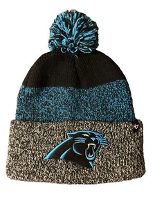 CAROLINA PANTHERS NFL STATIC ‘47 BRAND KNIT POM BEANIE CAP HAT Gray Black Blue - Picture 1 of 6