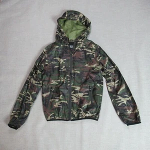 Riflessi Jacket Coat Boys M Green Camo Hooded Full Zip Lightweight Lined Casual - Picture 1 of 11