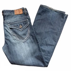 Vaqueros Helix Hombre Denim Corte Bota Bolsillos con Solapa Lavado Oscuro Talla 36/32 - Imagen 1 de 12