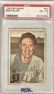 1952 Bowman #43 Bob Feller HOF Indians PSA 4 - Image 1 of 2