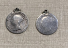 1838 & 1840 Victoria Four Pence Silver Coins Mounted as Pendants (2 Coins)