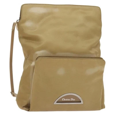 Christian Dior Backpack Nylon Beige Silver Auth bs24452 - Image 1 of 4