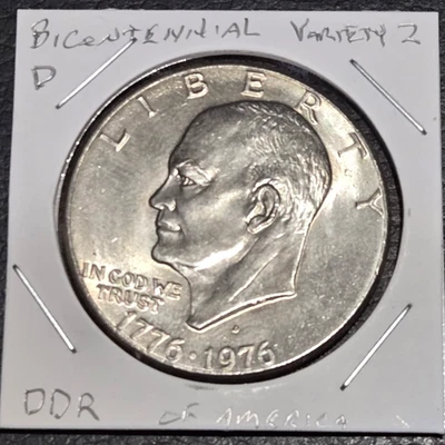  1976-D Eisenhower Dollar Coin Double Die Reverse - Great Condition  - Image 1 of 3