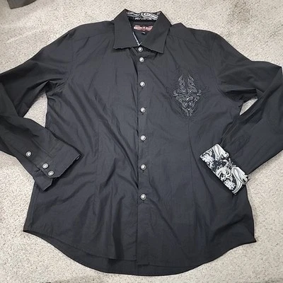 House Of Lords Men’s 3XL Embroidered Embellished Long Sleeve Wings Spade (N6) - Image 1 of 4