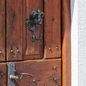 Cast Iron Decorative Hook Towel Rack Vintage Hanging Keys Robes Hats - Picture 1 of 5