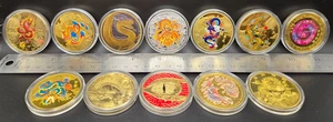 Dragon Coins/tokens/medallions (Lot of 12 different designs) - Picture 1 of 6